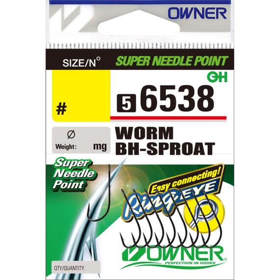 Крючок OWNER Worm BH-Sproat BC №6 9шт, Размер: №6, Количество: 9, фото 