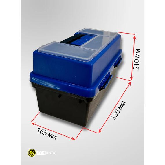 Ящик рыболовный "Пионер" (370*210*210) 2 лотка синий, фото , изображение 2