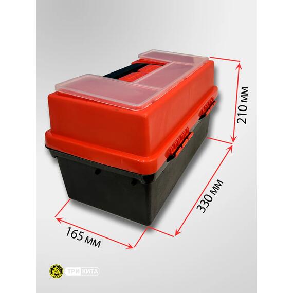 Ящик рыболовный "Пионер" (370*210*210) 2 лотка красный, фото , изображение 3