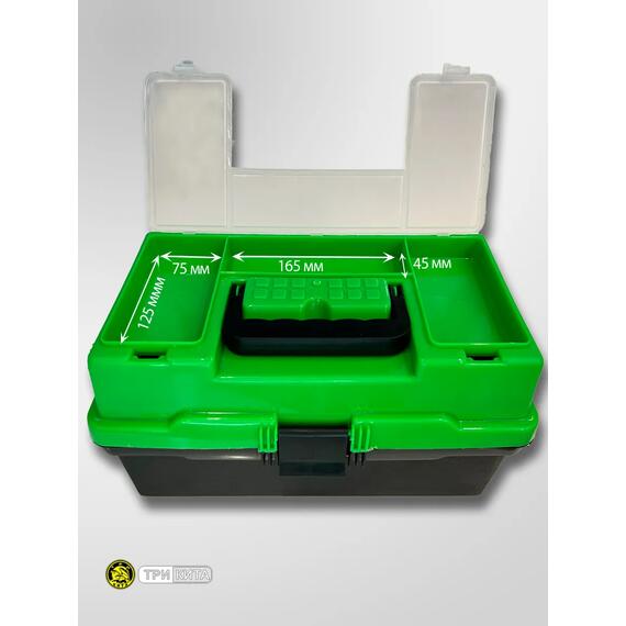 Ящик рыболовный "Пионер" (370*210*210) 2 лотка зеленый, фото , изображение 4