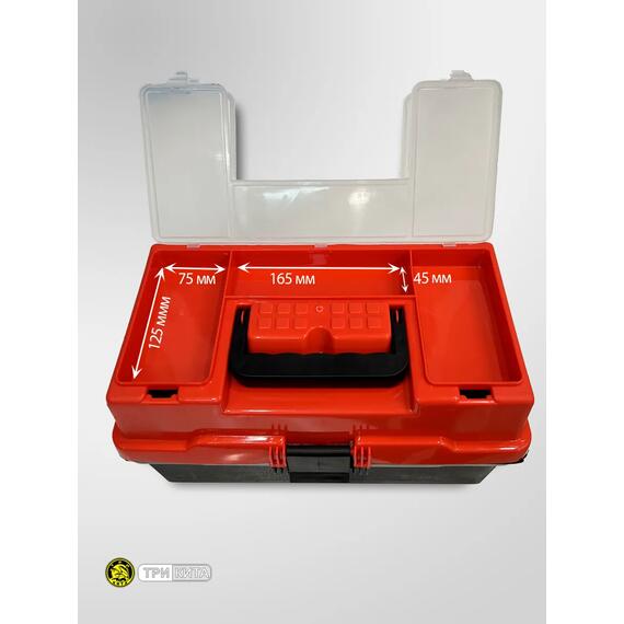 Ящик рыболовный "Пионер" (370*210*210) 2 лотка красный, фото , изображение 4