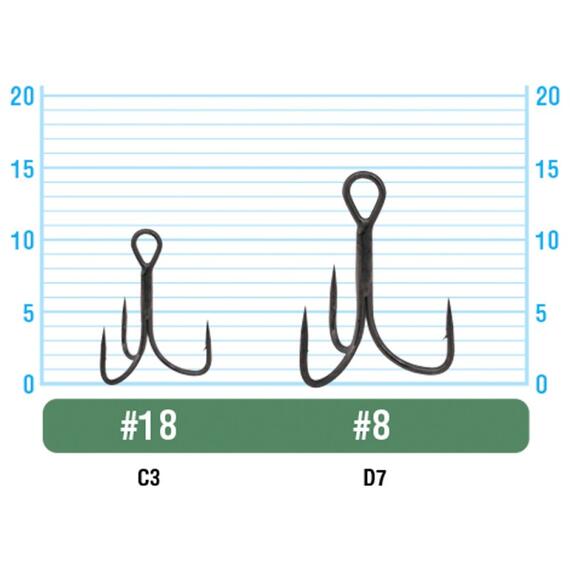 Крючок OWNER тройной ST-11 BC №14 8шт, Размер: №14, Количество: 8, фото , изображение 2