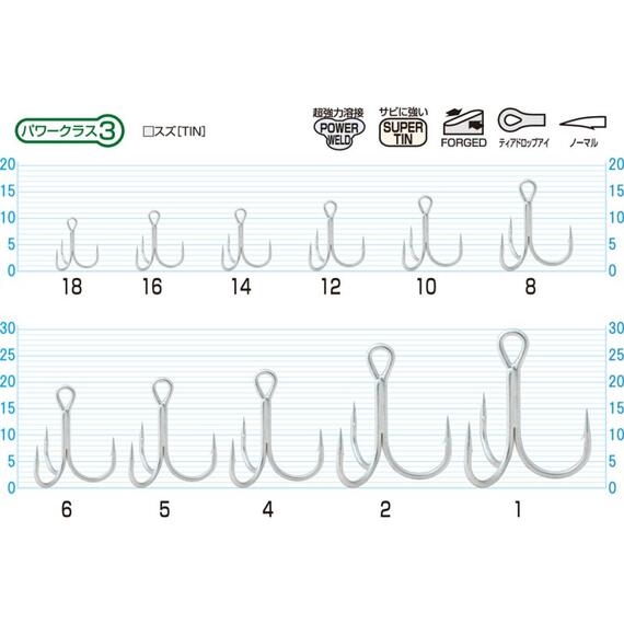 Крючок OWNER тройной ST-36TN №1 6шт, Размер: №1, Количество: 6, фото , изображение 2