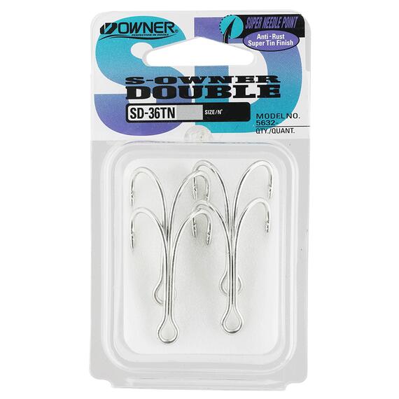 Крючок OWNER двойной SD-36TN №2/0 4шт, Размер: №2/0, Количество: 4, фото 