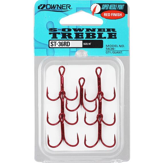 Крючок OWNER тройной ST-36RD №18 8шт, Размер: №18, Количество: 8, фото 
