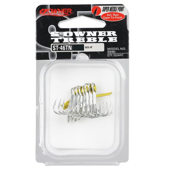 Крючок OWNER тройной ST-46TN №2/0 6шт, Размер: №2/0, Количество: 6, фото 