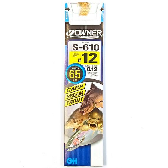Поводок готовый OWNER S-610 №12 8шт, Номер: №12, фото 