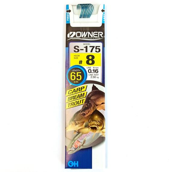 Поводок готовый OWNER S-175 №8 8шт, Номер: №8, фото 