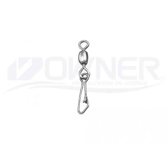 Застежка с вертлюгом OWNER Hooked Snap Swivel №10 9шт, Номер: №10, фото , изображение 3