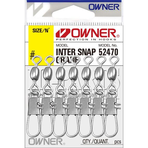 Застежка с вертлюгом OWNER Inter Snap Crane №14 10шт, Номер: №14, фото 