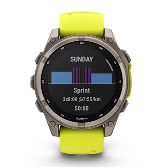 Часы Garmin Fenix 8 - 47 мм Solar Sapphire титан, силиконовый ремешок, фото , изображение 4