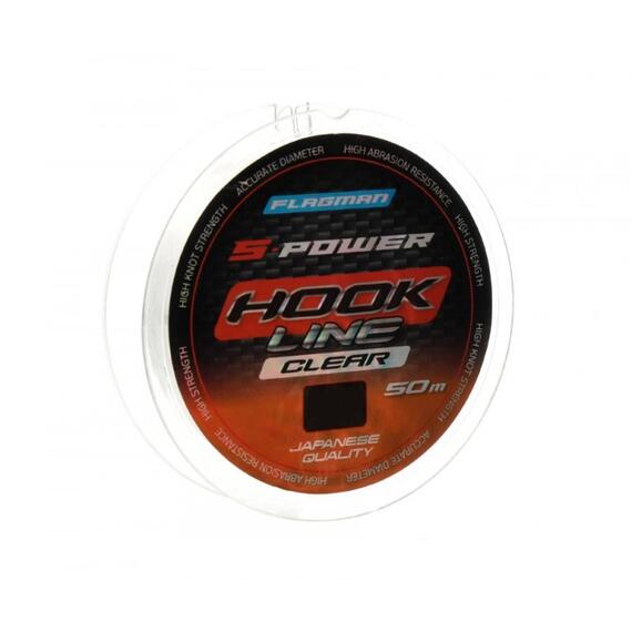 Леска FLAGMAN S-Power Hook Line 50м 0,10мм, Диаметр лески: 0,10 мм, Размотка: 50 м, Разрывная нагрузка: 1,4 кг, фото 