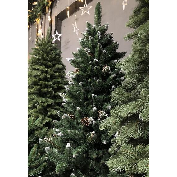 Ёлка (ель) искусственная Хрустальная (белое напыление с шишками 120 см), фото , изображение 3