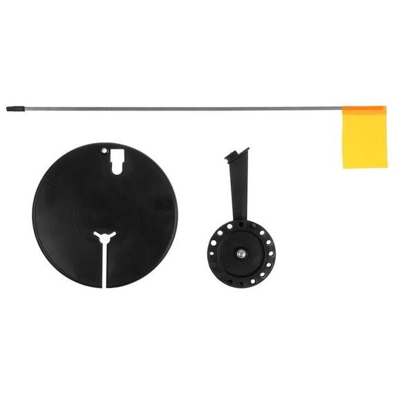 Жерлица ТРИ КИТА в сумке с угл. стойкой оснащенныя с кат. цв.черный d.85 (уп.10шт), фото , изображение 3