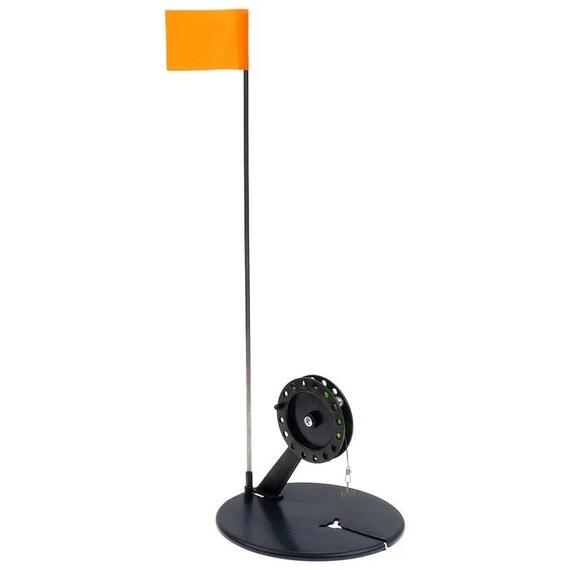 Жерлица ТРИ КИТА в сумке с угл. стойкой оснащенныя с кат. цв.черный d.85 (уп.10шт), фото 