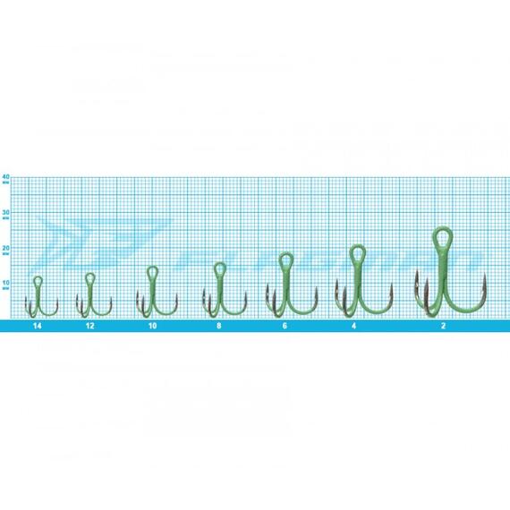 Тройник FLAGMAN Treble hook F36 Luminous Green №8 5шт, Номер: 8, фото , изображение 2