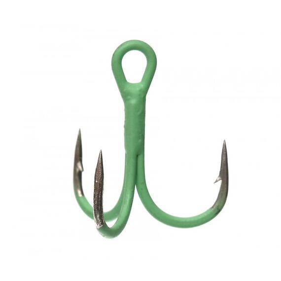 Тройник FLAGMAN Treble hook F36 Luminous Green №12 5шт, Номер: 12, фото 