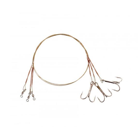 Поводок FLAGMAN X7 с тройником #6 8кг 25см (3шт), фото 