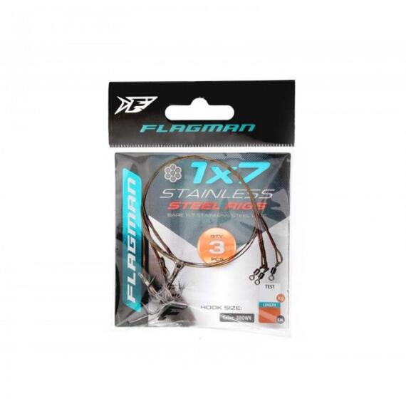 Поводок FLAGMAN X7 с тройником #6 8кг 25см (3шт), фото , изображение 2