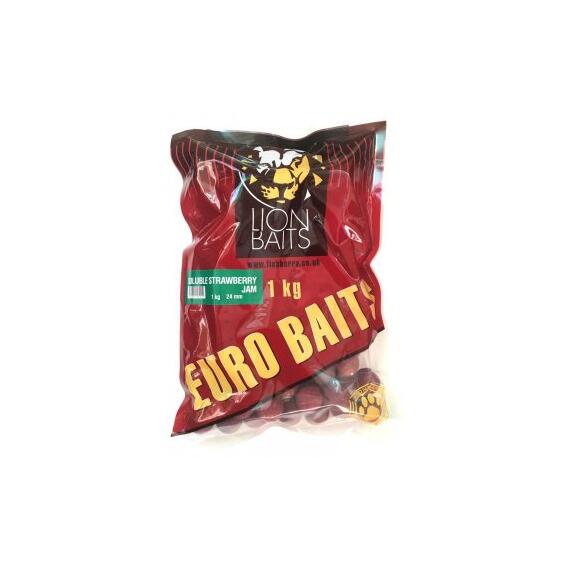 Lion Baits Бойлы растворимые серии EURO BAITS 24 мм клубничный джем - 1 кг, Вкус для группировки: клубничный джем, фото 