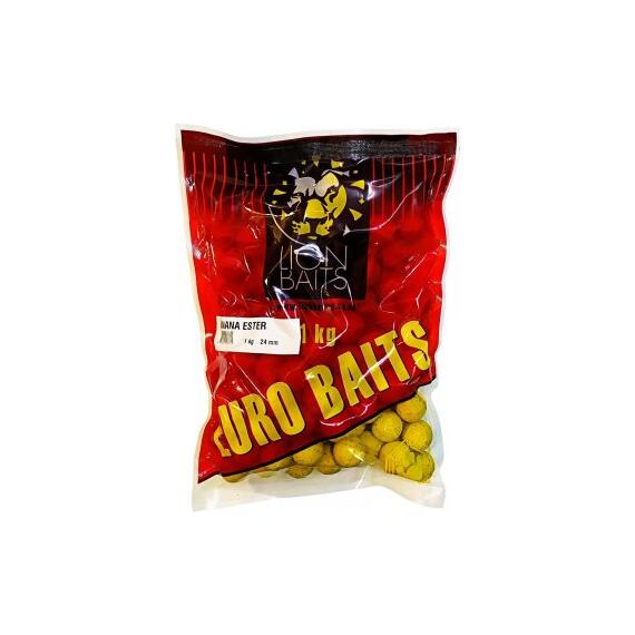 Lion Baits Бойлы тонущие серии EURO BAITS 24 мм банановый эфир - 1 кг, Вкус для группировки: банановый эфир, фото 