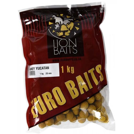 Lion Baits Бойлы тонущие серии EURO BAITS 20 мм мед Юкатан - 1 кг, Вкус для группировки: мед Юкатан, фото 
