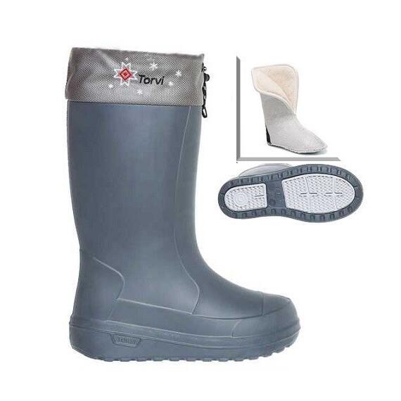 Сапоги "TORVI" -40С (ЭВА ТЭП) Онега с меховымм 4 слойным вкладышем; Серый, р.41/42, фото 