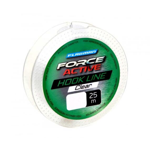 Леска FLAGMAN Force Active Hook Lenght 25м 0.20мм, Диаметр лески: 0,20 мм, Размотка: 25 м, Разрывная нагрузка: 2,95 кг, фото 