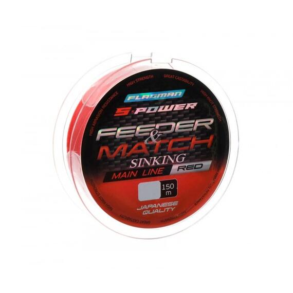 Леска FLAGMAN S-Power Feeder/Match Sinking Main Line 150м 0.28мм, Диаметр лески: 0,28 мм, Размотка: 150 м, Разрывная нагрузка: 9,2 кг, фото 