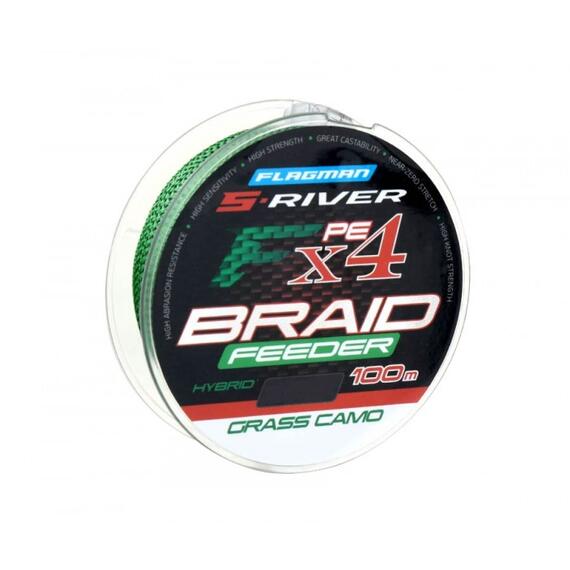 Шнур FLAGMAN S-River Feeder Braid 100м 0.14мм, фото 