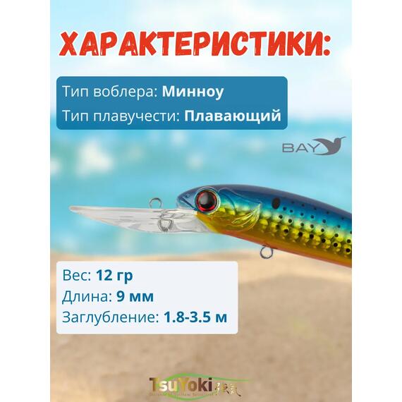 Воблер TsuYoki JASS 90F 1060, фото , изображение 2