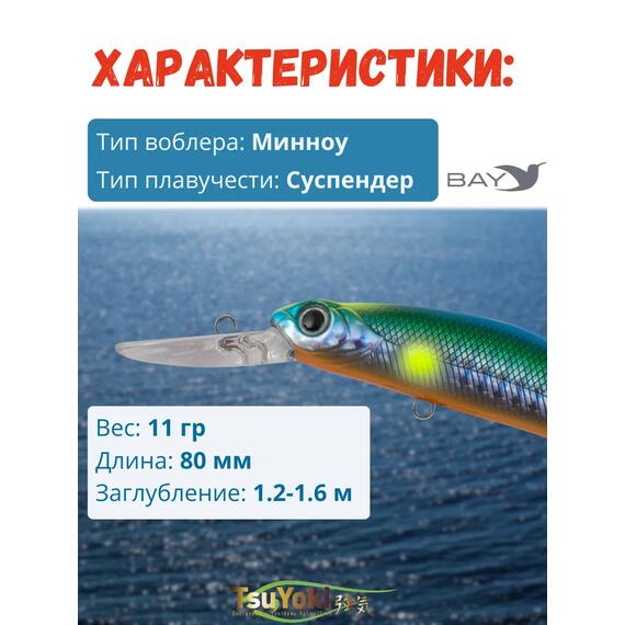 Воблер TsuYoki WATSON DR 80SP 070Z, фото , изображение 2