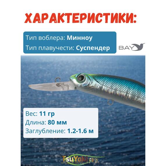 Воблер TsuYoki WATSON DR 80SP WR043, фото , изображение 2