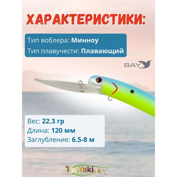 Воблер TsuYoki MAGO 120F L614, Цвет: L614, Вес воблера (г): 23, Длина воблера (мм): 120, фото , изображение 2