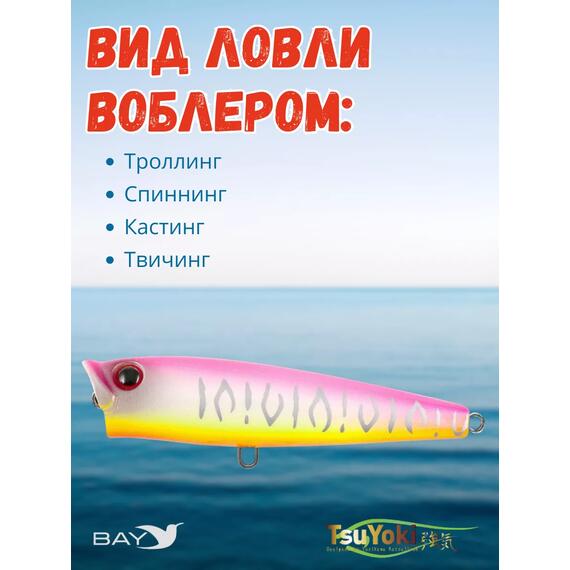 Воблер TsuYoki GORN 65F 040Z, Цвет: 040Z, Вес воблера (г): 7, Длина воблера (мм): 65, Тип воблера: Поппер, Тип плавучести : плавающий, Штрихкод: 4627139942, Количество крючков: 2, фото , изображение 3