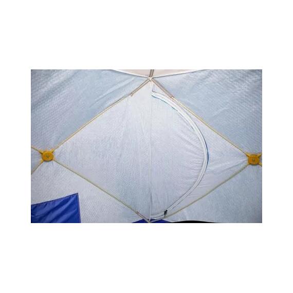 Палатка зимняя СТЭК КУБ 3Т трехслойная, дышащая с выводом под трубу (2.2х2.2х2.05м), фото , изображение 8