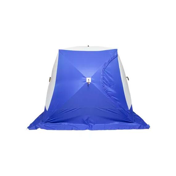 Палатка зимняя СТЭК КУБ 3Т трехслойная, дышащая с выводом под трубу (2.2х2.2х2.05м), фото , изображение 2