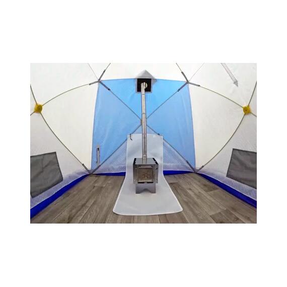 Палатка зимняя СТЭК КУБ 3Т трехслойная, дышащая с выводом под трубу (2.2х2.2х2.05м), фото , изображение 14