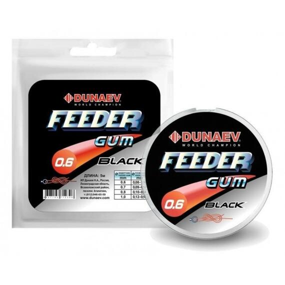 Фидерная резина Dunaev Feeder Gum Black 0.7mm, Цвет: Black, фото 