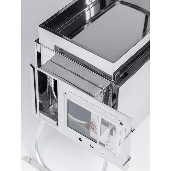 Печь-камин "ИНВЕНТ" малая 440х280х340 (нерж.сталь 0,8 мм) со стационарными экранами + короб для камней, фото , изображение 10