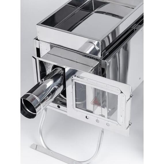 Печь-камин "ИНВЕНТ" малая 440х280х340 (нерж.сталь 0,8 мм) со стационарными экранами + короб для камней, фото , изображение 11