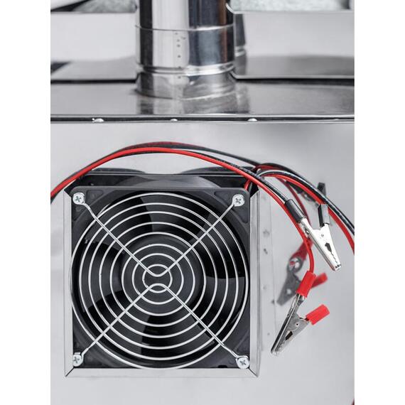 Печь-камин "ИНВЕНТ" средняя со встроенным теплообменником с вентилятором 610х300х470 (нерж.сталь 0,8 мм) со стационарными экранами + короб для камней, фото , изображение 12