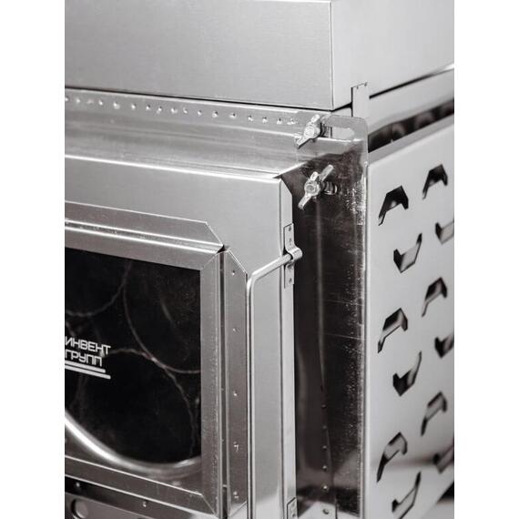 Печь-камин "ИНВЕНТ ПРО" малая 440х300х340 (нерж.сталь 0,8 мм) экраны-трансформеры толщиной 1 мм. + короб для камней, фото , изображение 5