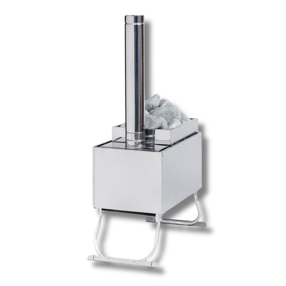 Печь-камин "ИНВЕНТ" большая 610х350х410 (нерж.сталь 0,8 мм) со стационарными экранами + короб для камней, фото , изображение 7