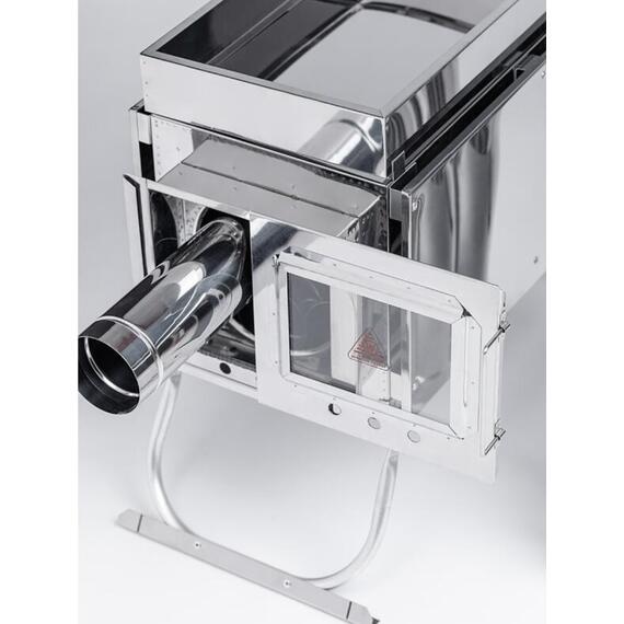 Печь-камин "ИНВЕНТ" малая 440х280х340 (нерж.сталь 0,8 мм) со стационарными экранами + короб для камней, фото , изображение 9