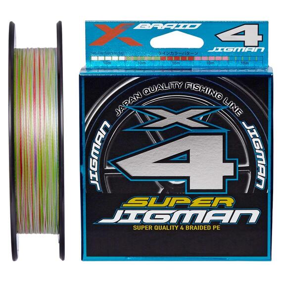 Шнур YGK X-Braid Super Jigman X4 200м Multicolor #0.8, 0.148мм, 14lb, 6.3кг, Расцветка: Multicolor, Диаметр лески: 0.148 мм, Размотка: 200 м, фото 