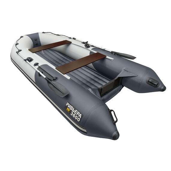 Надувная лодка Ривьера 3600 НДНД Компакт светло-серый-графит, фото , изображение 3