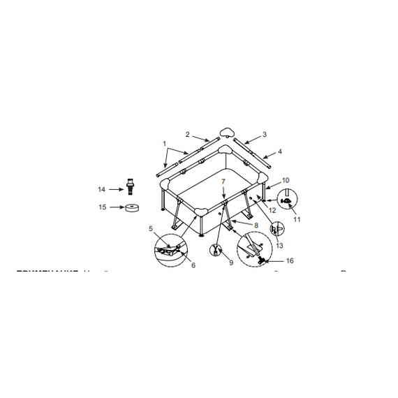 28272 Каркасный бассейн Intex Frame Set, прямоугольный, 300 х 200 х 75 см, фото , изображение 2