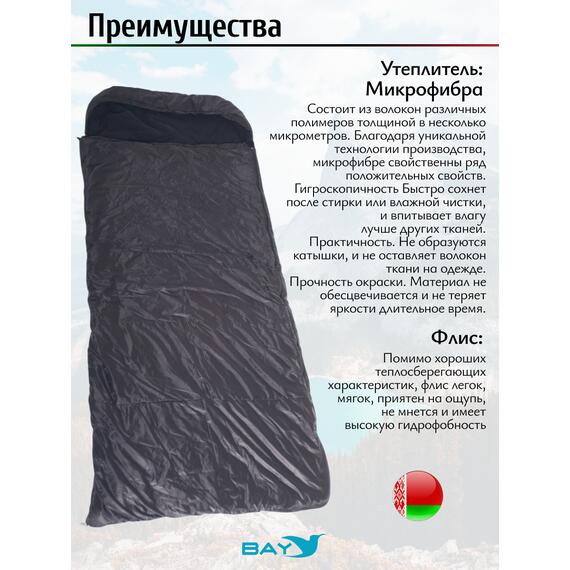 Спальный мешок одеяло с капюшоном ThermoProActive -20 (225x90) черный, Цвет: черный, Размер: 225x90, фото , изображение 4