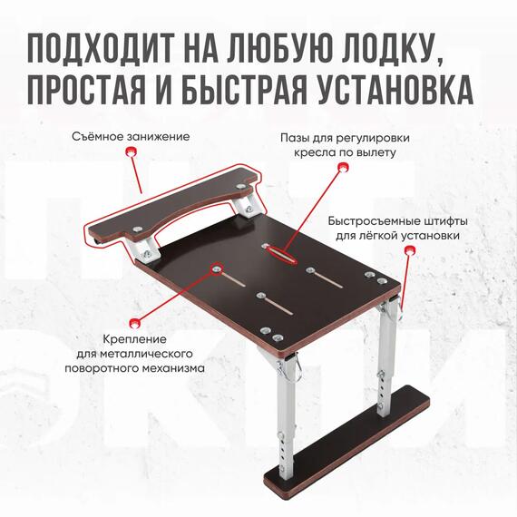 Кресло Кокпит Folding в комплекте с рамой с занижением (сталь), красный-черный, Цвет: красный-черный, фото , изображение 7